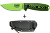 Couteau Esee 3 3PMVG-007 lame acier carbone 8,8cm manche G10 noir et vert venom + étui