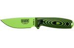 Couteau Esee 3 3PMVG-007 lame acier carbone 8,8cm manche G10 noir et vert venom + étui