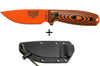 Couteau Esee 3 3PMOR-006 lame acier carbone 8,8cm manche G10 noir et orange + étui