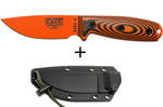 Couteau Esee 3 3PMOR-006 lame acier carbone 8,8cm manche G10 noir et orange + étui
