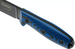 Couteau Esee 4 4PB-008 lame acier carbone 11,6cm manche G10 bleu et noir + étui
