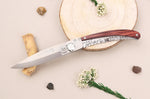 Couteau pliant Le Coq Français Vercingétorix artisanal manche bois de violette 11,5cm + étui