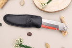 Couteau pliant Le Coq Français Charlemagne Red Heart artisanal manche bois rouge 11,5cm + étui