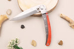 Couteau pliant Le Coq Français Charlemagne Red Heart artisanal manche bois rouge 11,5cm + étui