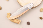 Couteau pliant Le Coq Français Rivière artisanal manche bois d'olivier 11,5cm + étui