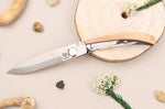 Couteau pliant Le Coq Français Rivière artisanal manche bois d'olivier 11,5cm + étui