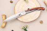 Couteau pliant Le Coq Français Bretagne artisanal manche bois de violette 11,5cm + étui