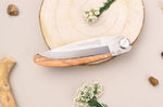 Couteau pliant Le Coq Français Celtic artisanal manche bois d'olivier 11,5cm + étui