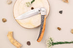 Couteau pliant Le Coq Français Celtic artisanal manche bois d'olivier 11,5cm + étui