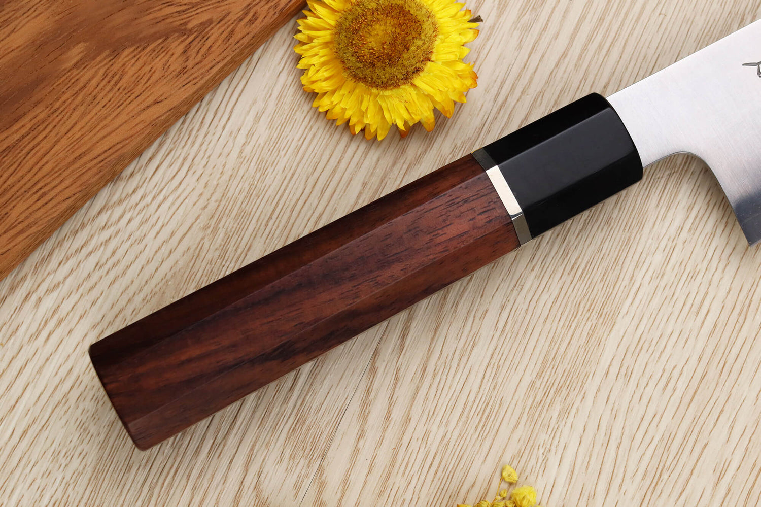 Couteau de chef 21cm japonais artisanal Sukenari SG2 San Maï manche en bois de rose