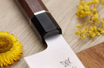 Couteau de chef 21cm japonais artisanal Sukenari SG2 San Maï manche en bois de rose