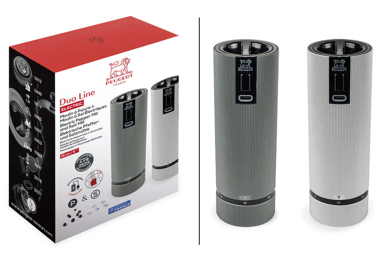 Coffret duo moulin à sel et poivre électrique Peugeot Line