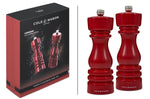 Coffret moulins sel et poivre Cole & Mason London rouge gloss 18cm