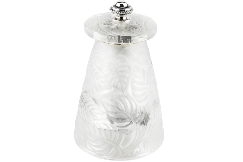 Moulin à poivre manuel Peugeot Lalique Feuilles en cristal 9cm - Edition limitée