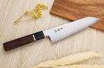 Couteau de chef kiritsuke 21cm japonais artisanal Sukenari SG2 San Maï manche en bois de rose