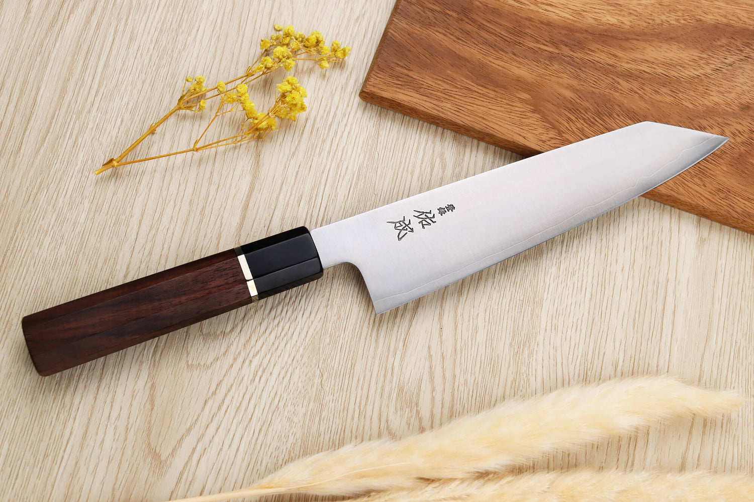 Couteau de chef kiritsuke 21cm japonais artisanal Sukenari SG2 San Maï manche en bois de rose