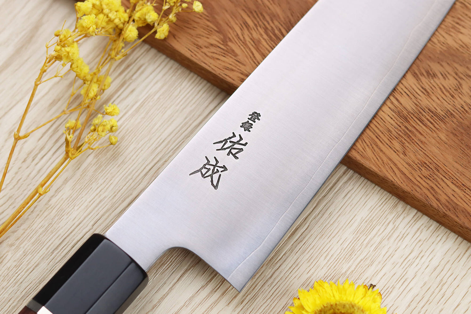 Couteau de chef kiritsuke 21cm japonais artisanal Sukenari SG2 San Maï manche en bois de rose