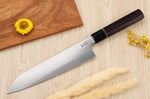 Couteau de chef kiritsuke 24cm japonais artisanal Sukenari SG2 San Maï manche en bois de rose