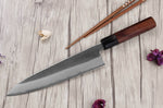 Couteau de chef 21cm japonais artisanal Toshihiro Wakui Shirogami 2 San Maï nashiji