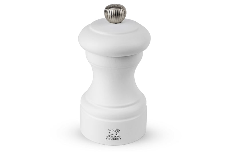 Moulin à sel sec manuel Peugeot Bistro en bois de hêtre blanc mat 10cm