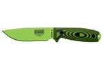 Couteau Esee 4 4PVG-007 lame carbone 11,6cm manche G10 vert et noir + étui