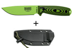 Couteau Esee 4 4PVG-007 lame carbone 11,6cm manche G10 vert et noir + étui