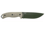 Couteau Esee 5 5POD-017 lame acier carbone 13,2cm manche micarta vert clair + étui
