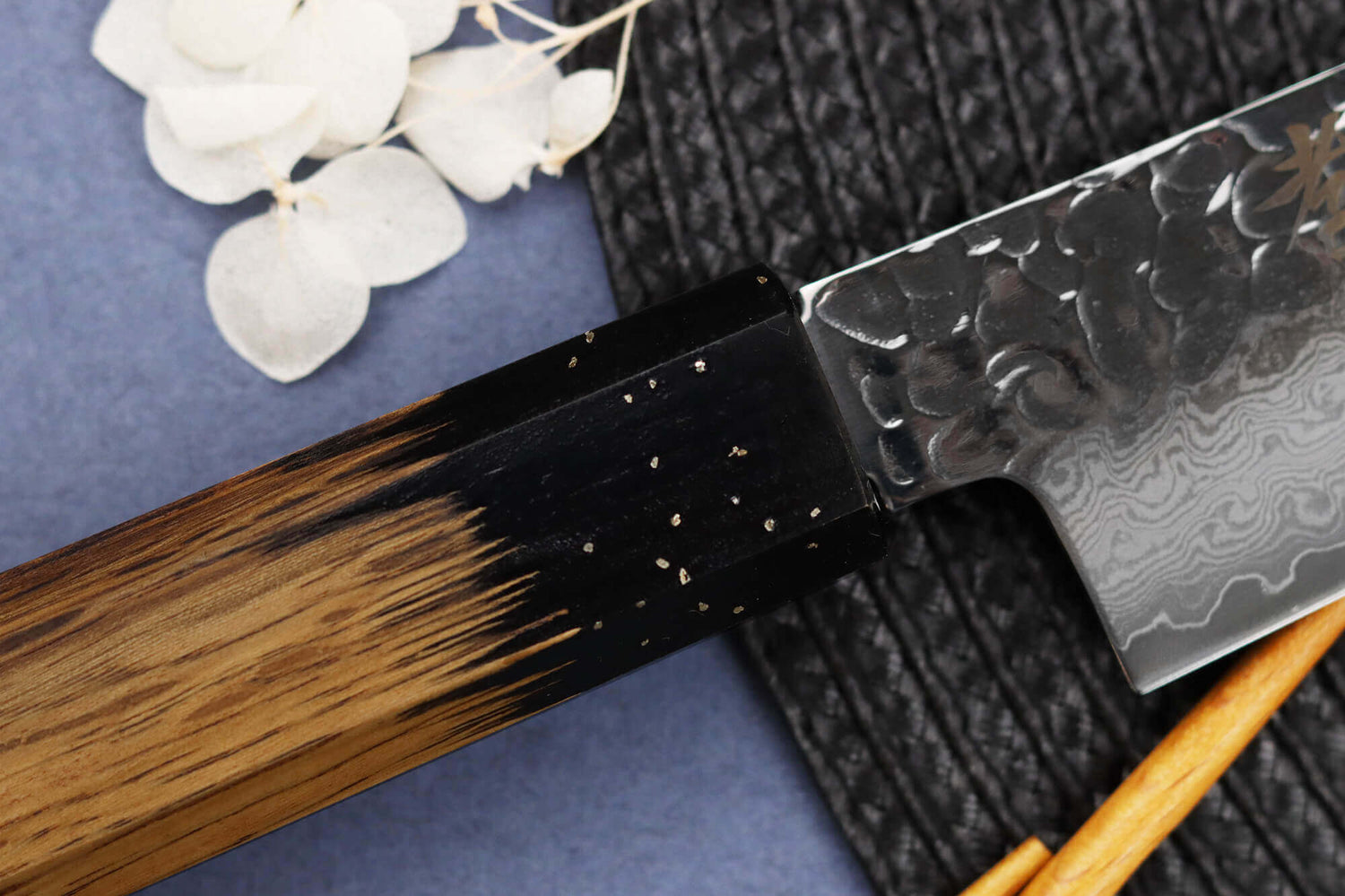 Couteau sujihiki 24cm japonais Sakai Takayuki Kashi Urushi VG10 damas