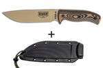 Couteau Esee 6 6PDT-005 lame carbone 16,5cm manche G10 Coyote et noir + étui
