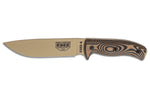 Couteau Esee 6 6PDT-005 lame carbone 16,5cm manche G10 Coyote et noir + étui