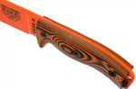 Couteau Esee 6 6POR-006 lame acier carbone 16,5cm manche G10 orange/noir + étui