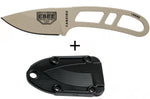 Couteau de cou Esee Candiru CAN-DT-E lame acier carbone 5,1cm manche ajouré en acier désert + étui