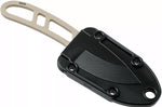 Couteau de cou Esee Candiru CAN-DT-E lame acier carbone 5,1cm manche ajouré en acier désert + étui