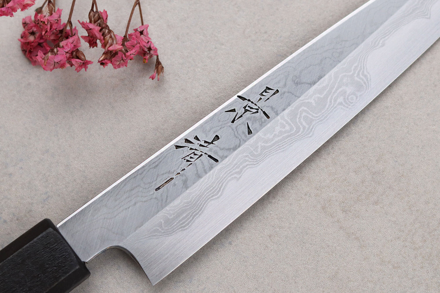 Couteau universel japonais artisanal Kagekiyo Yoshikazu Tanaka Damas Aogami 15cm