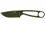 Couteau de cou Esee Izula IZULA-OD lame acier carbone 6,2cm manche ajouré acier vert olive + étui