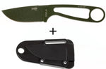 Couteau de cou Esee Izula IZULA-OD lame acier carbone 6,2cm manche ajouré acier vert olive + étui