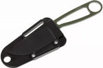 Couteau de cou Esee Izula IZULA-OD lame acier carbone 6,2cm manche ajouré acier vert olive + étui