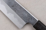 Couteau santoku kiritsuke japonais artisanal Kagekiyo Yoshikazu Tanaka Damas Aogami 18cm