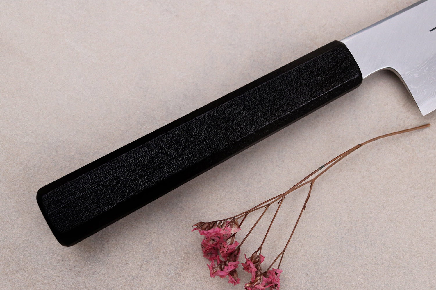 Couteau santoku kiritsuke japonais artisanal Kagekiyo Yoshikazu Tanaka Damas Aogami 18cm