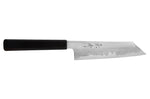 Couteau santoku kiritsuke japonais artisanal Kagekiyo Yoshikazu Tanaka Damas Aogami 18cm