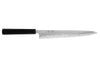 Couteau sujihiki japonais artisanal Kagekiyo Yoshikazu Tanaka Damas Aogami 27cm