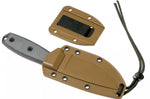 Couteau Esee 3 ESEE-3P-MB lame acier carbone noir 8,8cm manche micarta gris + étui marron