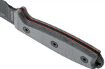 Couteau Esee 3 ESEE-3P-MB lame acier carbone noir 8,8cm manche micarta gris + étui marron