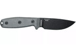 Couteau Esee 3 ESEE-3P-MB lame acier carbone noir 8,8cm manche micarta gris + étui marron
