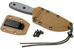 Couteau Esee 3 ESEE-3S-MB lame semi-dentée acier carbone noir 8,8cm manche micarta gris + étui marron