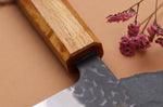 Couteau kiritsuke 24cm japonais artisanal Yuzo Black AS chêne brûlé
