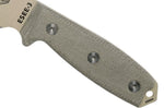 Couteau Esee 3 ESEE-3PM-DT lame acier carbone désert 8,8cm manche micarta gris + étui