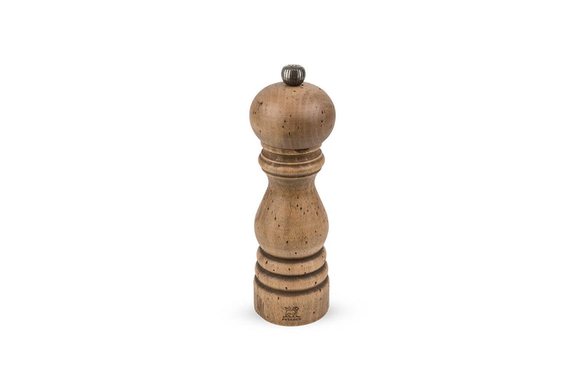 Moulin à poivre manuel Peugeot Paris Antique en bois de hêtre patiné - 18 cm