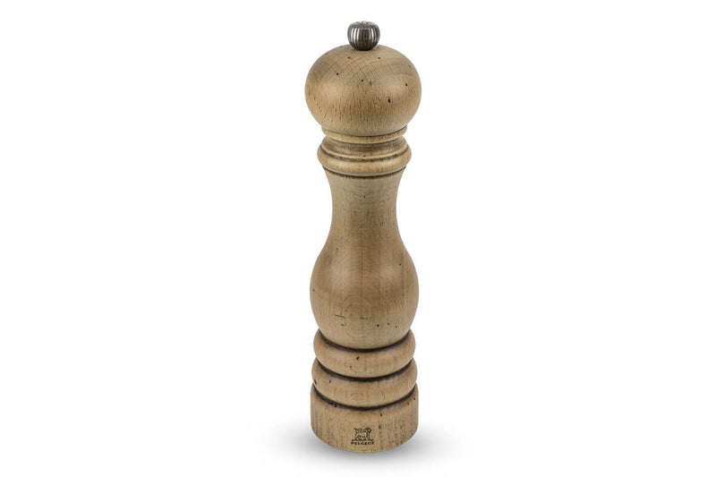 Moulin à poivre manuel Peugeot Paris Antique en bois de hêtre patiné - 22 cm