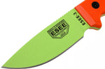 Couteau Esee 3 ESEE-3PM-VG lame acier carbone venom green 8,8cm manche G10 orange + étui